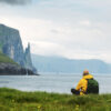 Traveller on Vágar Island