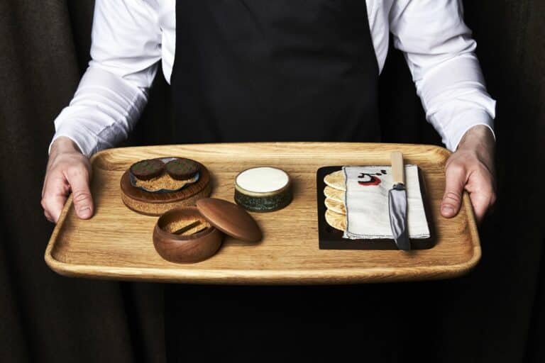 Food on a tray