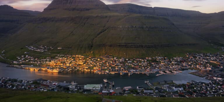 Klaksvík seen from mountain