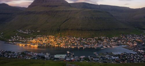 Klaksvík seen from mountain
