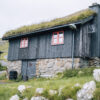 Grass covered cottage in Faroe Islands