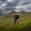 Couple in Faroe Islands landscape