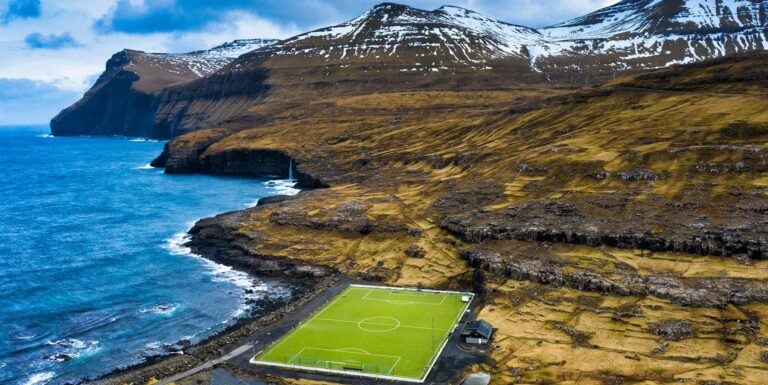 Football field in nature