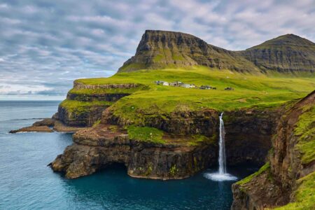 Gásadalur settlement in summer