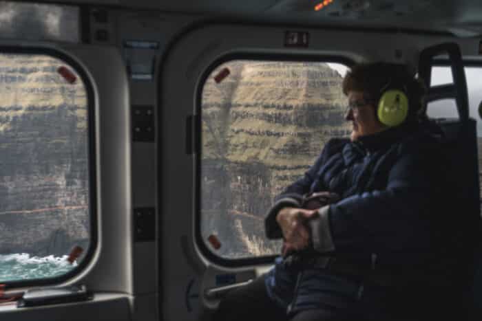 Person inside helicopter