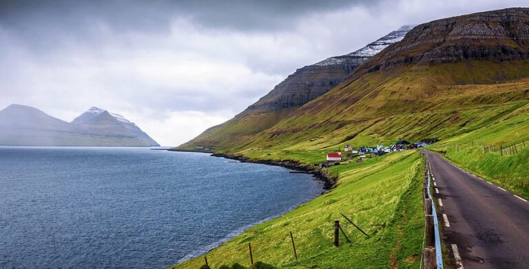 Road along coastline