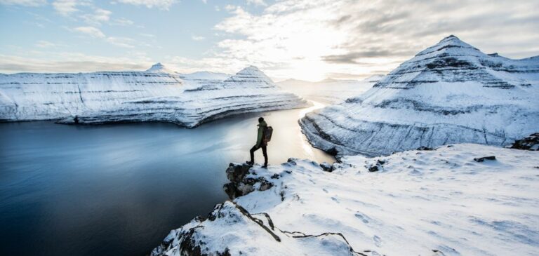 Hvíthamar vantage point in winter