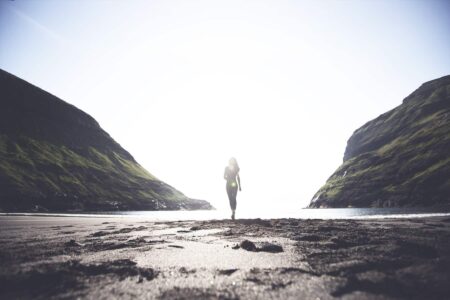Person walking on beach