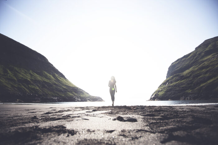 Person walking on beach