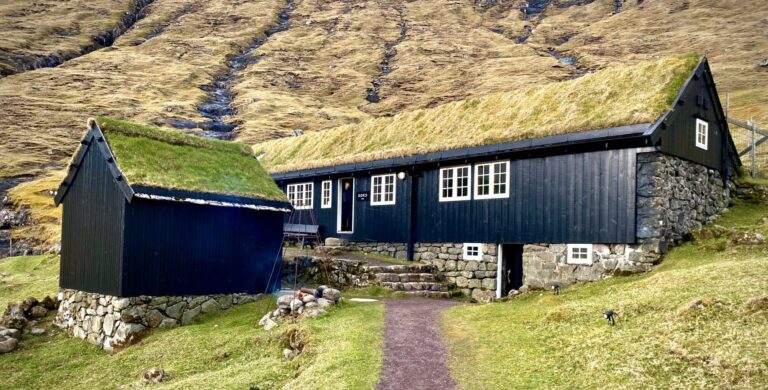 Grass building in Faroe Islands