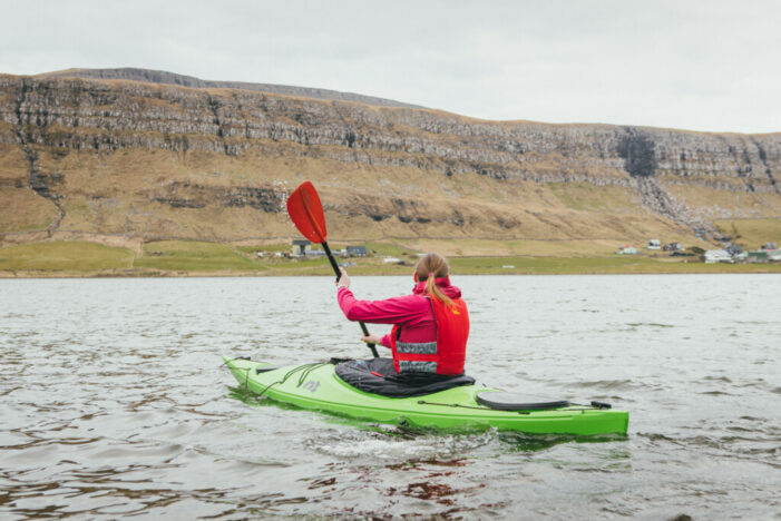 Kayaking on lake