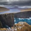 Lake above the ocean Faroe Islands