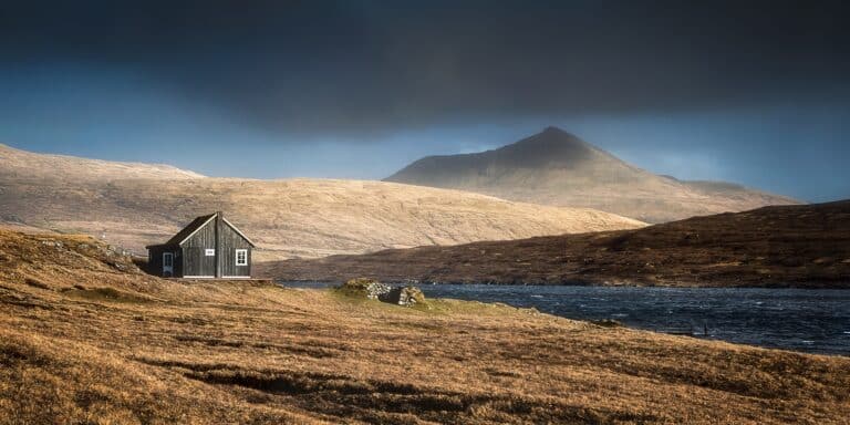 House in autumn fields