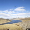 Floating lake in Faroe Islands