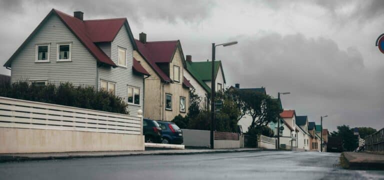 Houses in the village Porkeri on Suðuroy Island