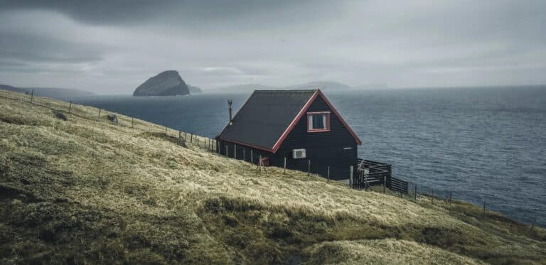 House with island in background