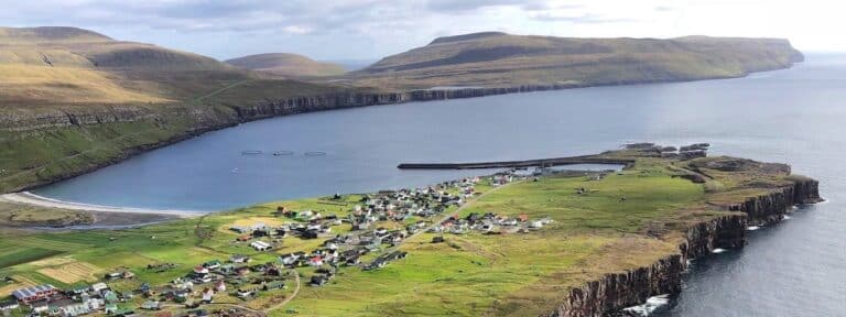 Settlement in green landscape