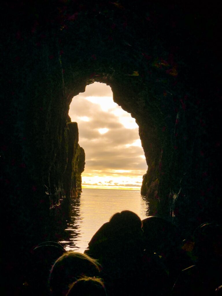 Sea cave in Hestur Island