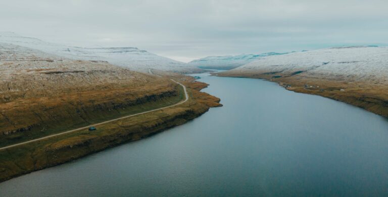 Sundini strait in winter