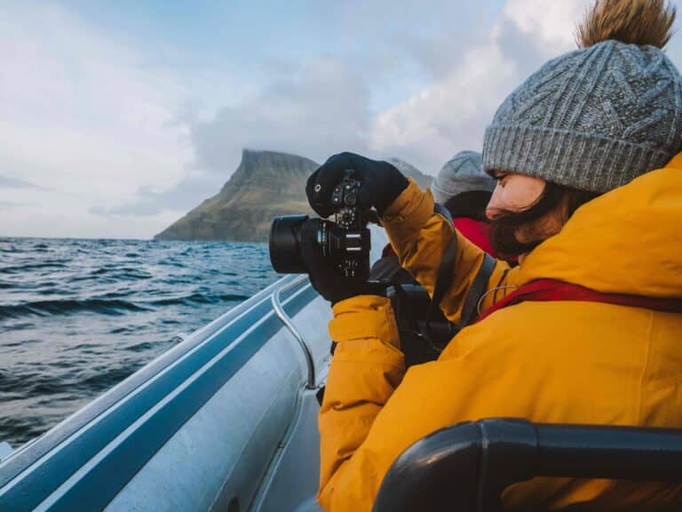 Woman taking photo with camera
