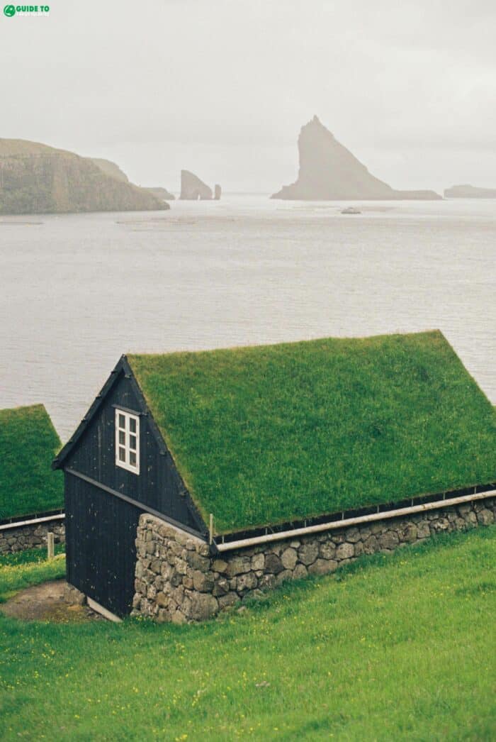 Grass roof house in Faroe Islands