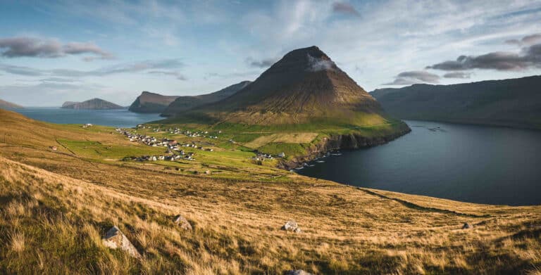 Viðareiði with surrounding landscpae