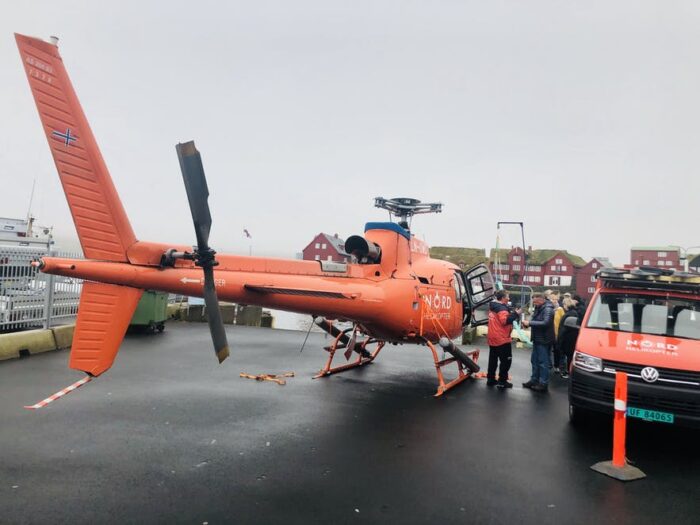 Helicopter used for filming No Time to Die