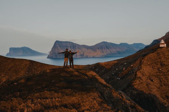 Two persons near Kallur Lighthouse.