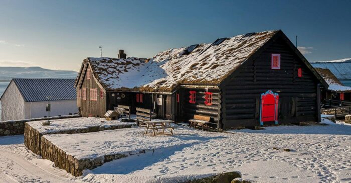 Kirkjubøur in snow