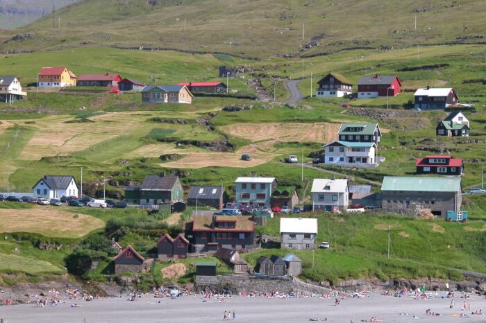 Houses on hillside