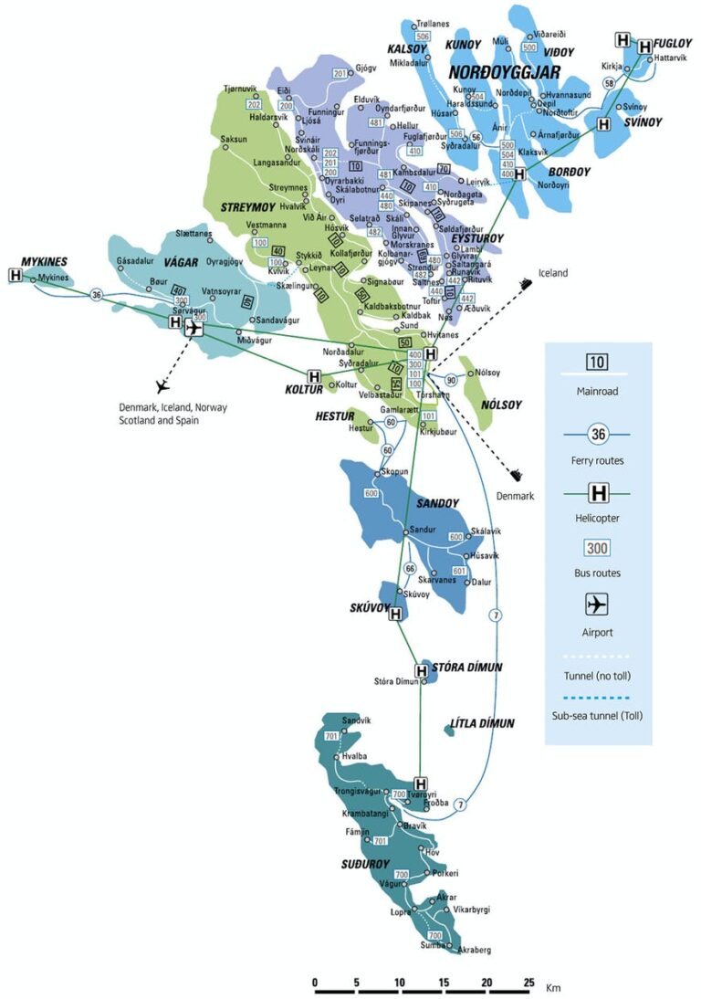 Map of Faroe Islands Guide to Faroe Islands