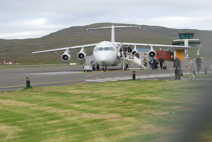 Airplane in the Faroe Islands