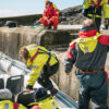 People at harbour on Mykines Island