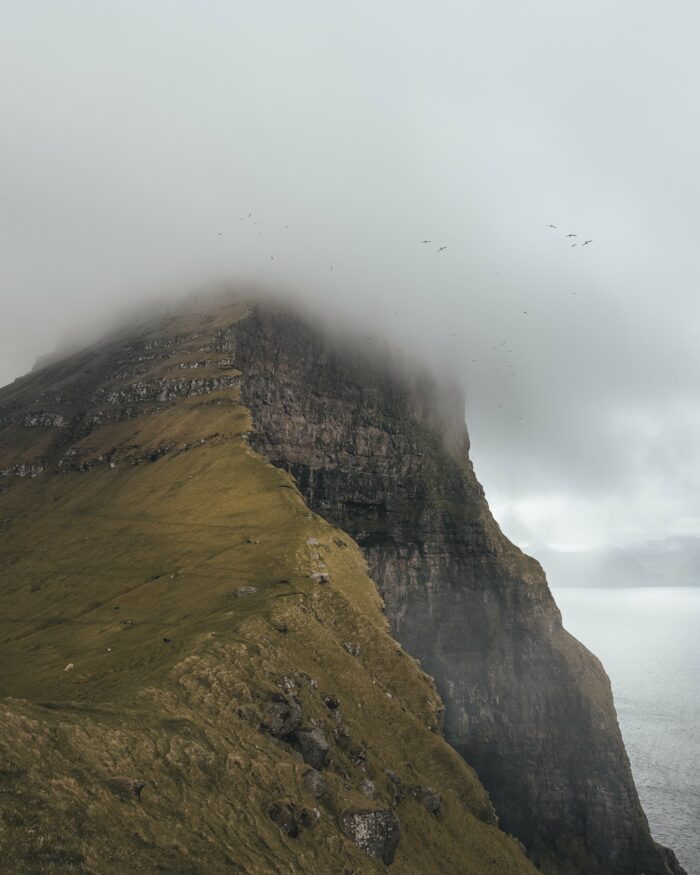 Mountain in fog