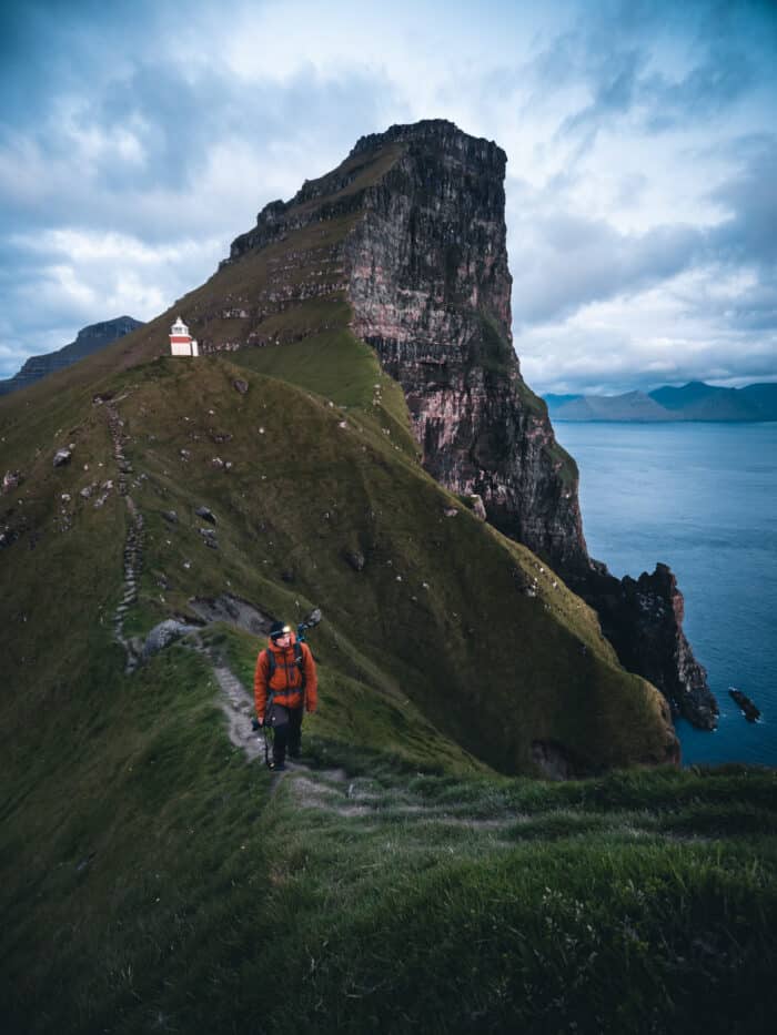 Man walking near Kallur Lighthouse