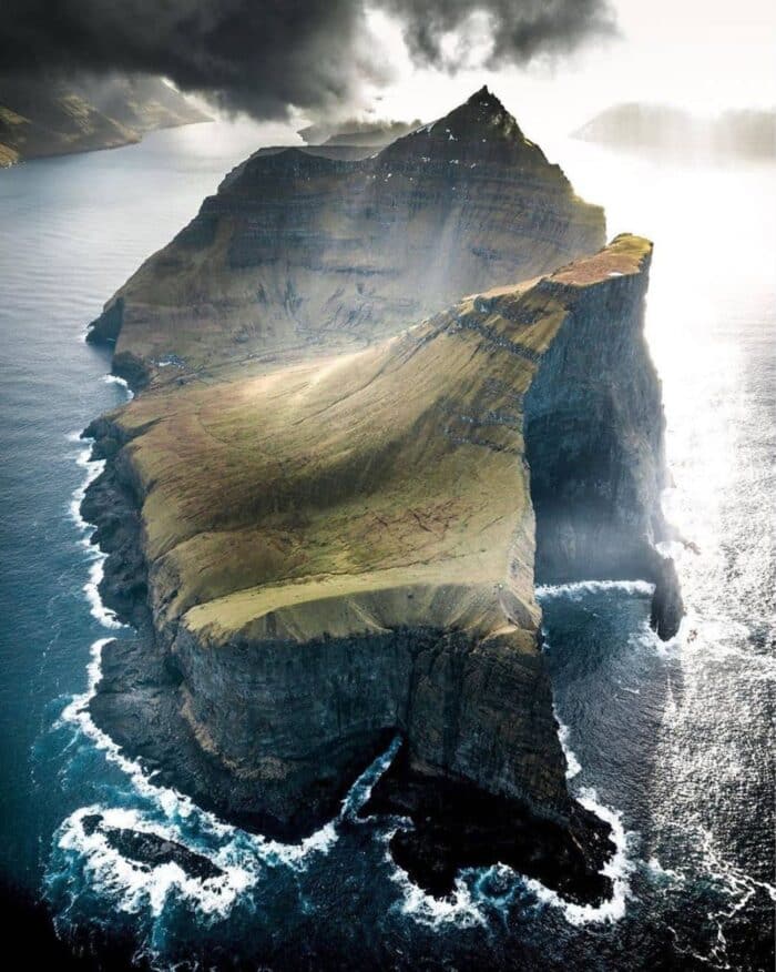 Aerial shot of Kalsoy Island