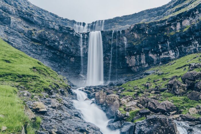 Fossá waterfall is one of many impressive nature attractions in the Faroe Islands