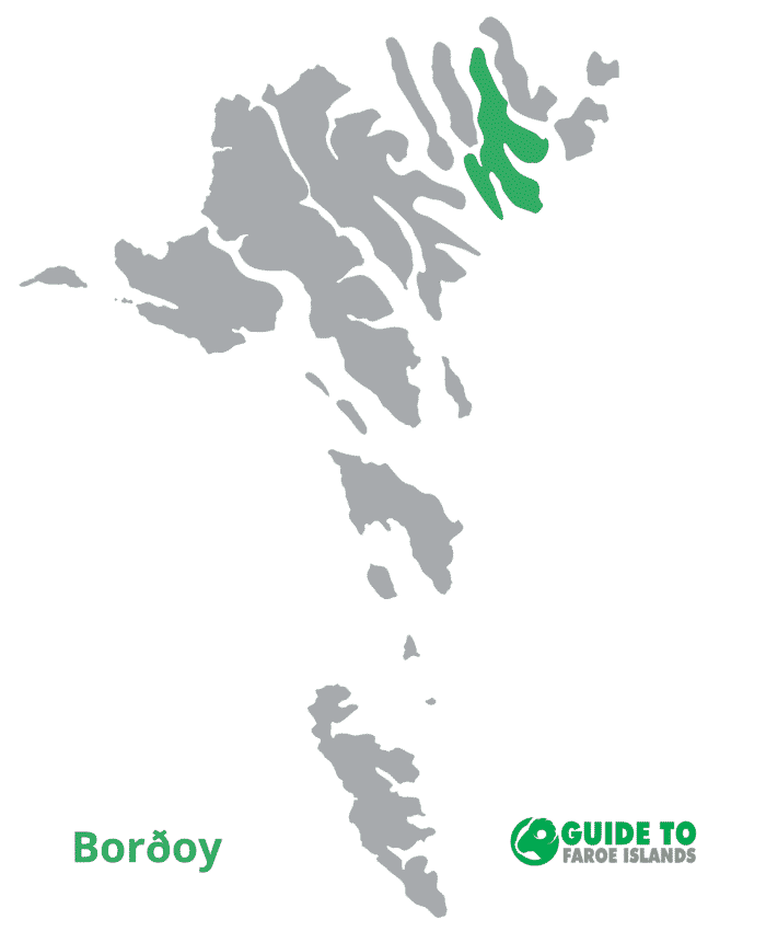 Map for Borðoy island in the Faroe Islands