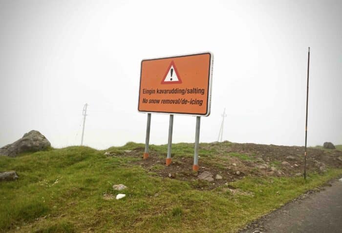 Road sign in the Faroe Islands