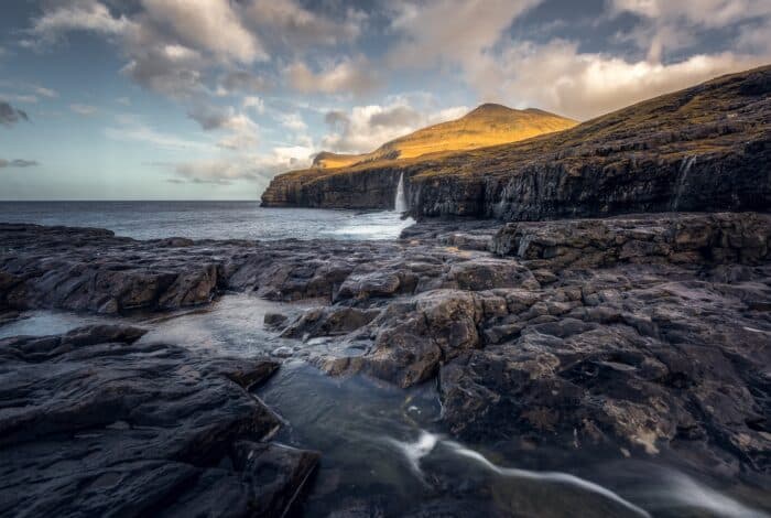 Rugged coastline in Faroe Islands