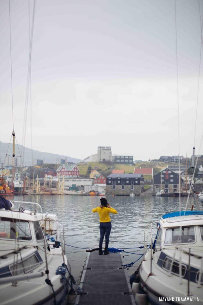 View towards the western district of Tórshavn seen from the marina