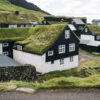 Grass-roofed house on Mykines Island