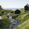 Stream and houses on Mykines Island