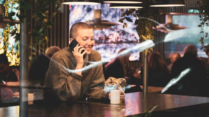 Woman talking in phone