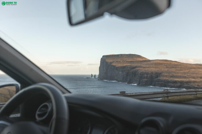 Driving car in Faroe Islands