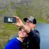 Selfie at heart-shaped lake