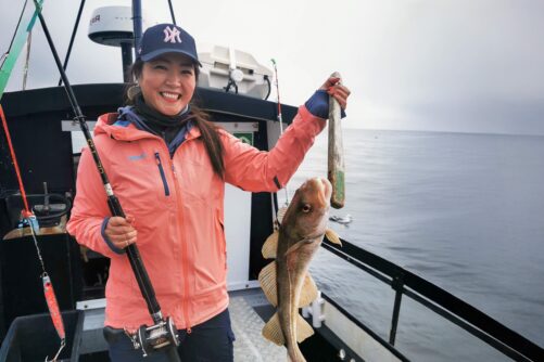 Lady holding fish