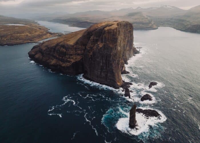 Eiðiskollur from drone perspective