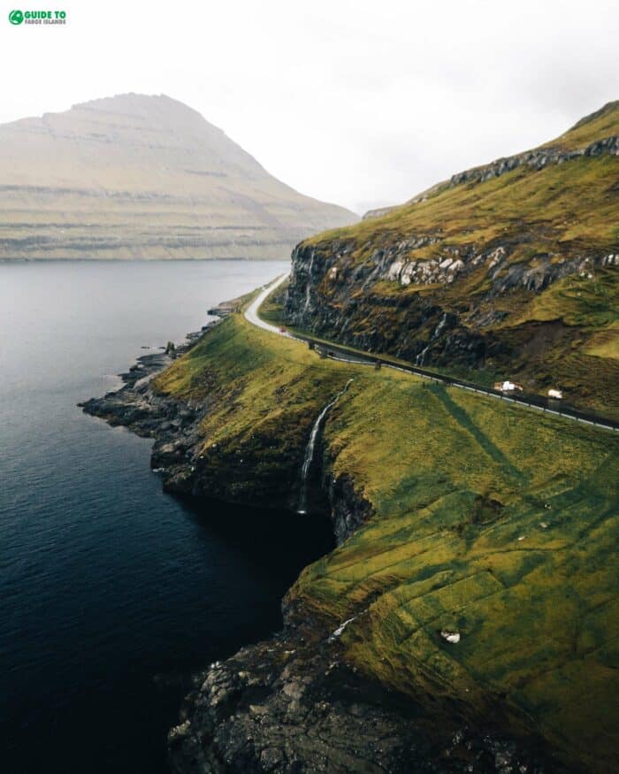 Mountain road in the Faroe Islands