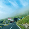 Driving in Faroese village